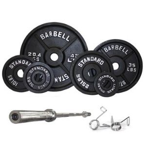 Serious steel olympic weight set and bar